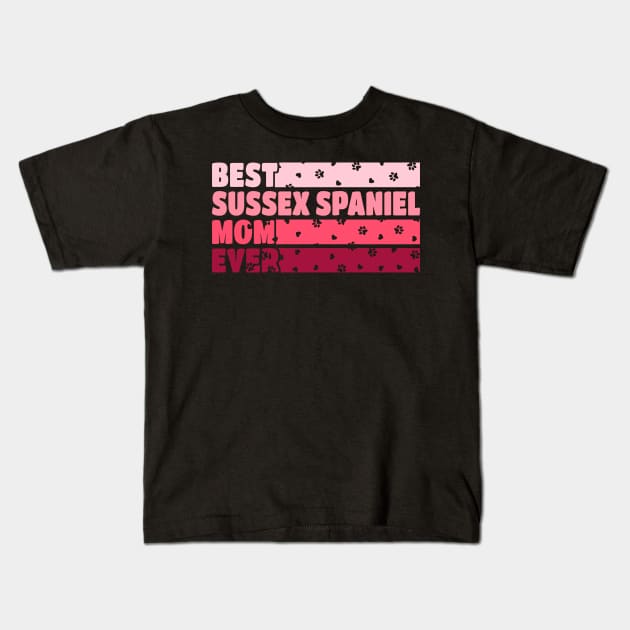 Best Sussex Spaniel Mom Ever Kids T-Shirt by White Martian